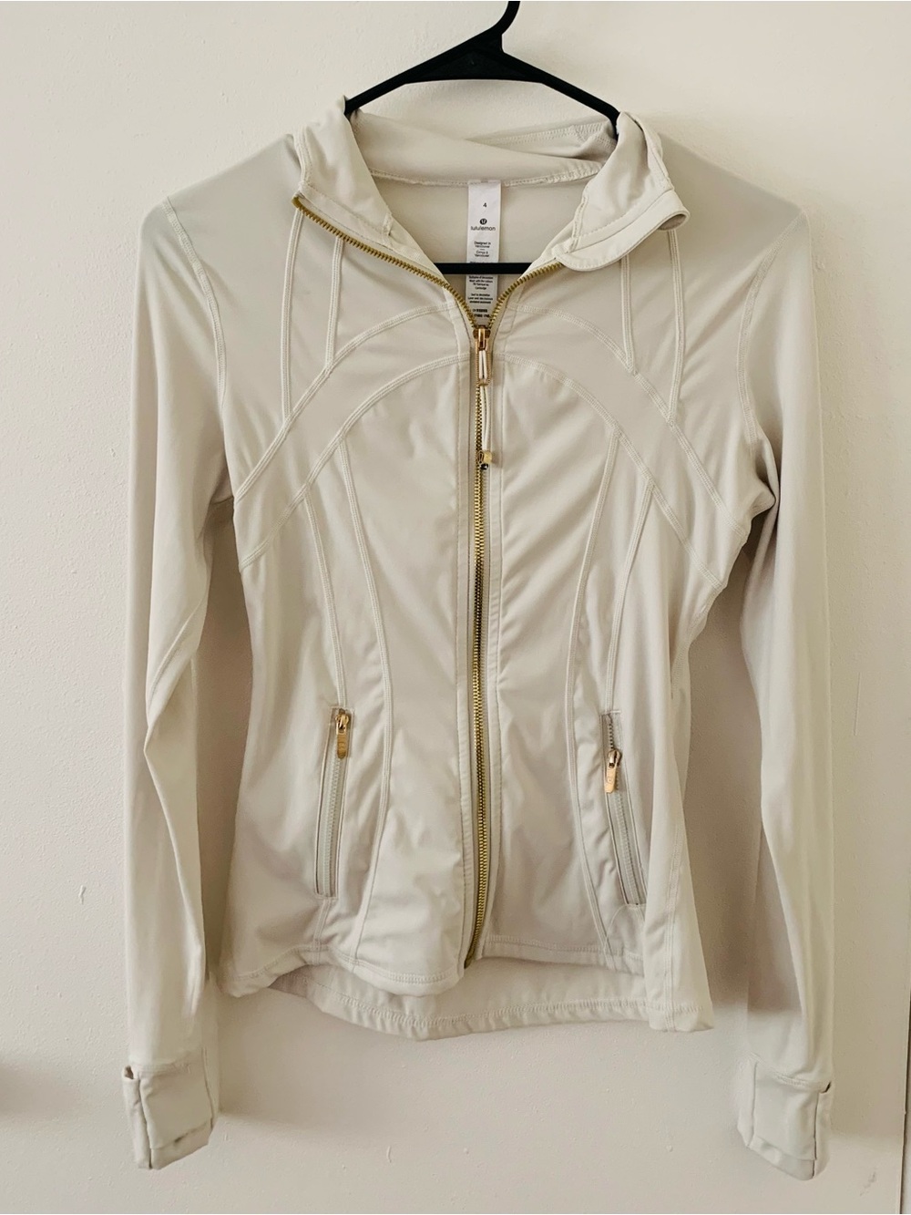 Stone/ Cream Gold Zipper Lululemon Jacket!
